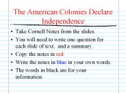 The American Colonies Declare Independence