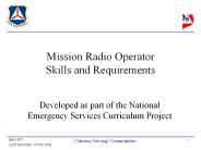 Mission Radio Operator Skills and Requirements