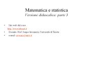 Matematica e statistica Versione didascalica: parte 3