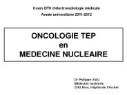 ONCOLOGIE TEP en MEDECINE NUCLEAIRE