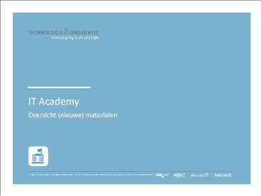 Overzicht (nieuwe) materialen