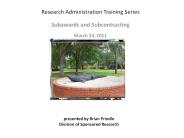 Research Administration Training Series