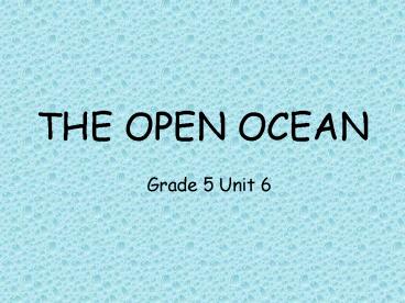 THE OPEN OCEAN