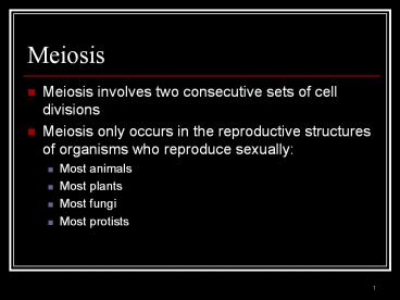 Meiosis