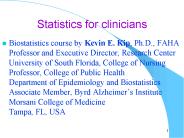 Statistics for clinicians