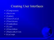 Creating User Interfaces