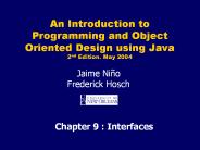 Chapter 9 : Interfaces