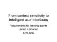 From context sensitivity to intelligent user interfaces PowerPoint PPT Presentation