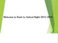 Welcome to Back to School Night PowerPoint PPT Presentation