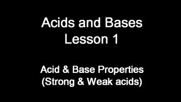 Acids and Bases