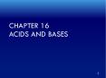 Chapter 16 Acids and Bases PowerPoint PPT Presentation