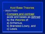 Acid-Base Theories