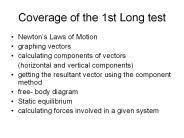 Coverage of the 1st Long test