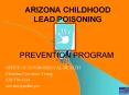 ARIZONA CHILDHOOD LEAD POISONING PowerPoint PPT Presentation