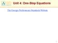 Unit 4: One-Step Equations PowerPoint PPT Presentation