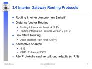 3.6 Interior Gateway Routing Protocols