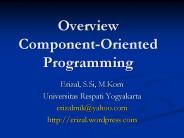 Overview Component-Oriented Programming