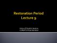 Restoration Period Lecture 9 PowerPoint PPT Presentation