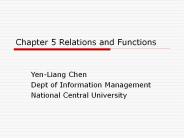 Chapter 5 Relations and Functions