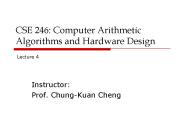 CSE 246: Computer Arithmetic Algorithms and Hardware Design