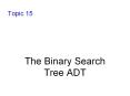 The Binary Search Tree ADT PowerPoint PPT Presentation