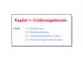 Kapitel 1: Codierungstheorie  Inhalt:1.1 Einf PowerPoint PPT Presentation
