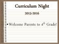 Curriculum Night  2015-2016 PowerPoint PPT Presentation