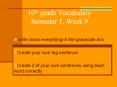 10th grade Vocabulary Semester 1, Week 9 PowerPoint PPT Presentation