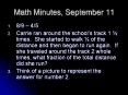 Math Minutes, September 11 PowerPoint PPT Presentation