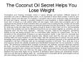 The Coconut Oil Secret Helps You Lose Weight