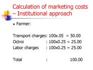 Calculation of marketing costs 