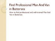 Man And Van In Battersea