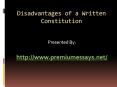 Disadvantages of a Written Constitution PowerPoint PPT Presentation