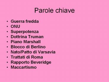 Parole chiave