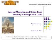 Internal Migration and Urban Food Security: Findings from Cairo