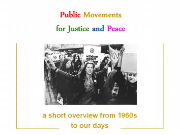 Public Movements for Justice and Peace