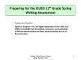 Preparing for the OUSD 11th Grade Spring Writing Assessment PowerPoint PPT Presentation