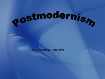 by Francesco Bernardini