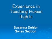 Experience in Teaching Human Rights