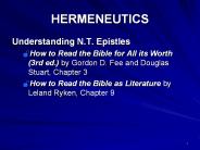 HERMENEUTICS