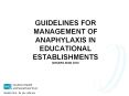 GUIDELINES FOR MANAGEMENT OF ANAPHYLAXIS IN EDUCATIONAL ESTABLISHMENTS DHSSPS /DOE 2010 PowerPoint PPT Presentation