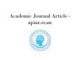 Academic Journal Article - apiar.or.au PowerPoint PPT Presentation