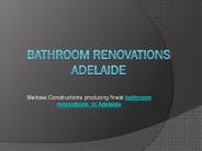 Bathroom Renovations Adelaide