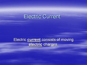 Electric Current