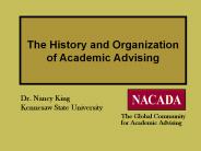 The History and Organization of Academic Advising