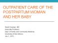 Outpatient Care of the PostPartum Woman and her baby PowerPoint PPT Presentation