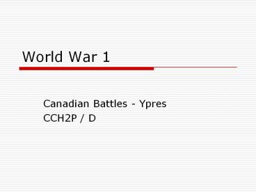 World War 1