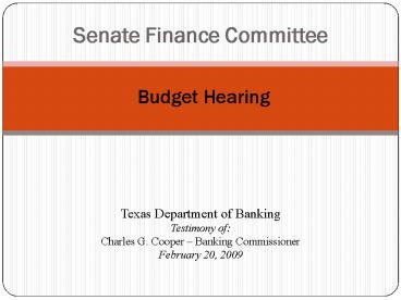Senate Finance Committee