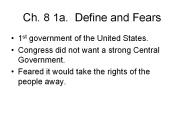 Ch. 8 1a. Define and Fears