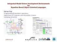 Integrated Model-Driven Development Environments for Equation-Based Object-Oriented Languages